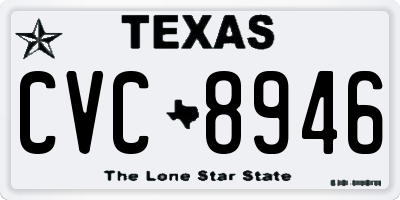TX license plate CVC8946