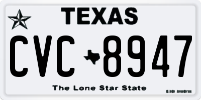 TX license plate CVC8947