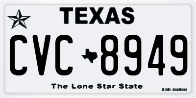 TX license plate CVC8949