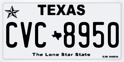 TX license plate CVC8950