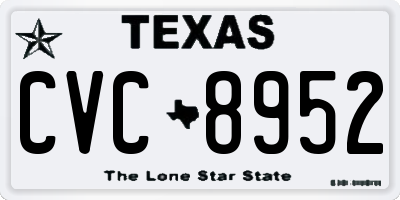 TX license plate CVC8952