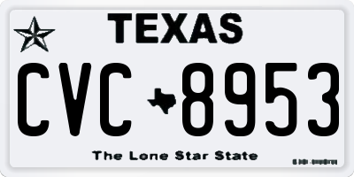 TX license plate CVC8953