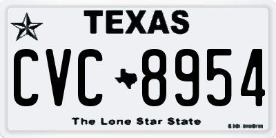 TX license plate CVC8954