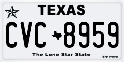 TX license plate CVC8959
