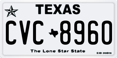 TX license plate CVC8960