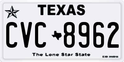 TX license plate CVC8962