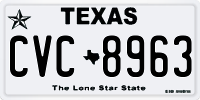 TX license plate CVC8963