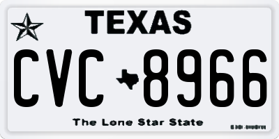 TX license plate CVC8966