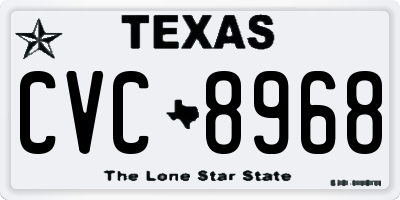 TX license plate CVC8968