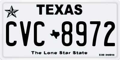 TX license plate CVC8972
