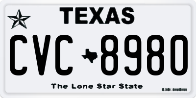 TX license plate CVC8980