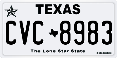 TX license plate CVC8983