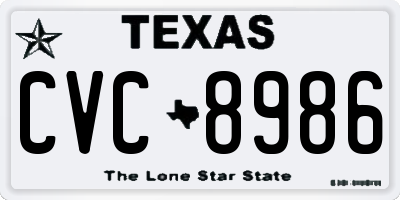 TX license plate CVC8986