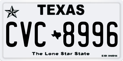 TX license plate CVC8996