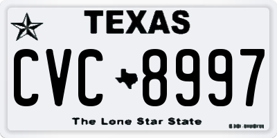 TX license plate CVC8997