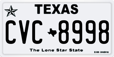 TX license plate CVC8998