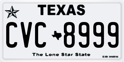 TX license plate CVC8999