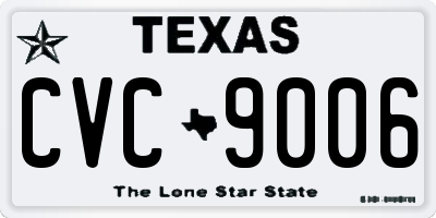 TX license plate CVC9006
