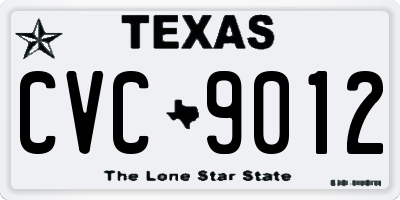 TX license plate CVC9012