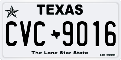 TX license plate CVC9016