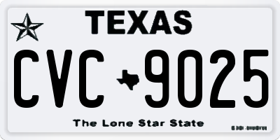TX license plate CVC9025
