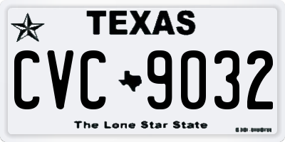 TX license plate CVC9032