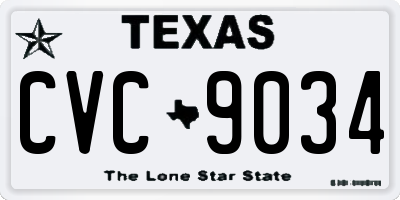 TX license plate CVC9034