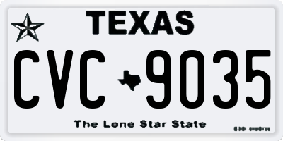 TX license plate CVC9035