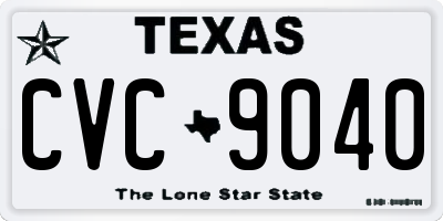 TX license plate CVC9040