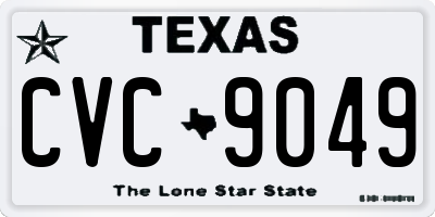 TX license plate CVC9049