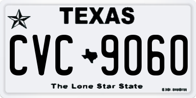 TX license plate CVC9060