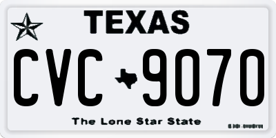 TX license plate CVC9070