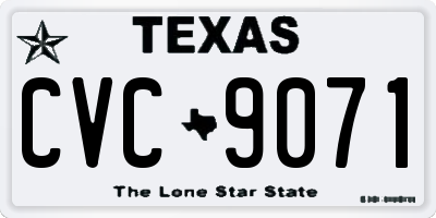 TX license plate CVC9071