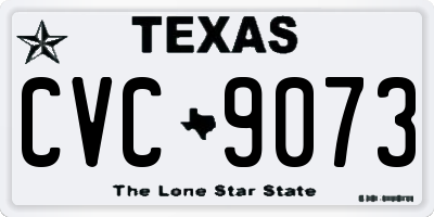 TX license plate CVC9073