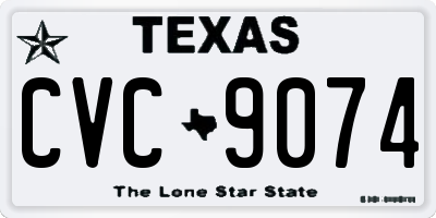 TX license plate CVC9074