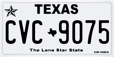 TX license plate CVC9075