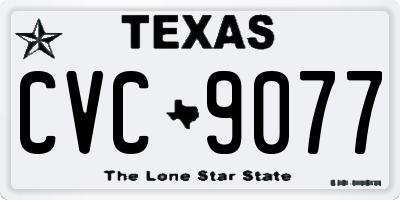 TX license plate CVC9077
