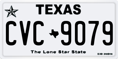 TX license plate CVC9079