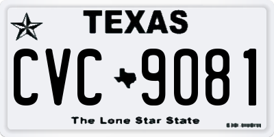 TX license plate CVC9081