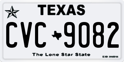 TX license plate CVC9082