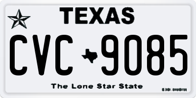 TX license plate CVC9085