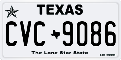 TX license plate CVC9086