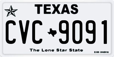 TX license plate CVC9091