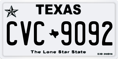 TX license plate CVC9092