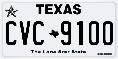 TX license plate CVC9100