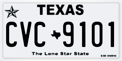 TX license plate CVC9101