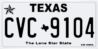 TX license plate CVC9104