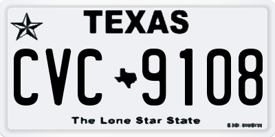TX license plate CVC9108