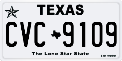TX license plate CVC9109