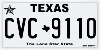 TX license plate CVC9110